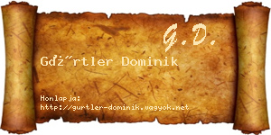 Gürtler Dominik névjegykártya